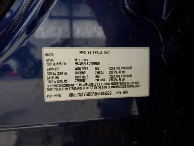 7SAYGDEF8NF484529 Tesla Model Y