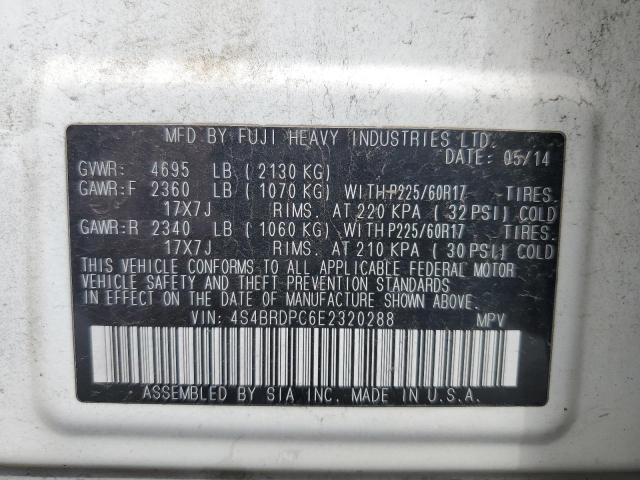 4S4BRDPC6E2320288 Subaru Outback 3.6r Limited