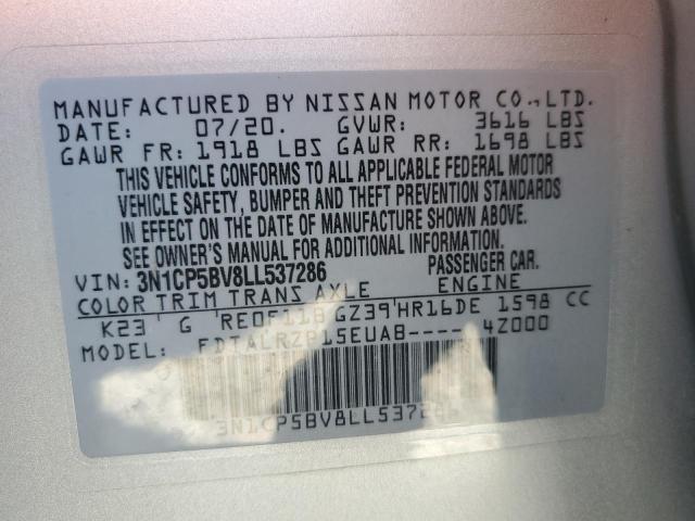 3N1CP5BV8LL537286 Nissan KICKS S