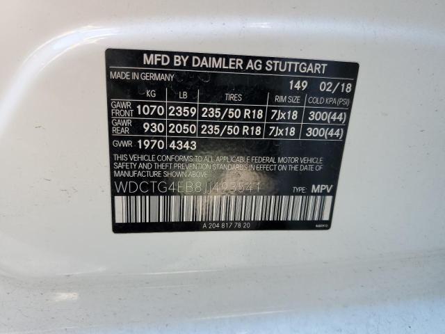 2018 MERCEDES-BENZ GLA 250 - WDCTG4EB8JJ493541