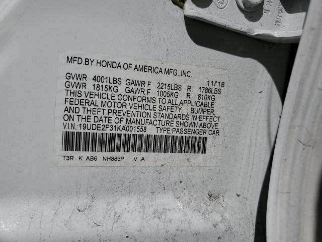 19UDE2F31KA001558 Acura ILX
