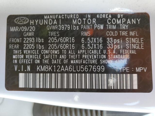 KM8K12AA6LU567699 Hyundai Kona Se