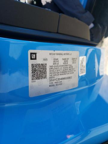 2021 CHEVROLET CORVETTE S - 1G1YC2D49M5103812