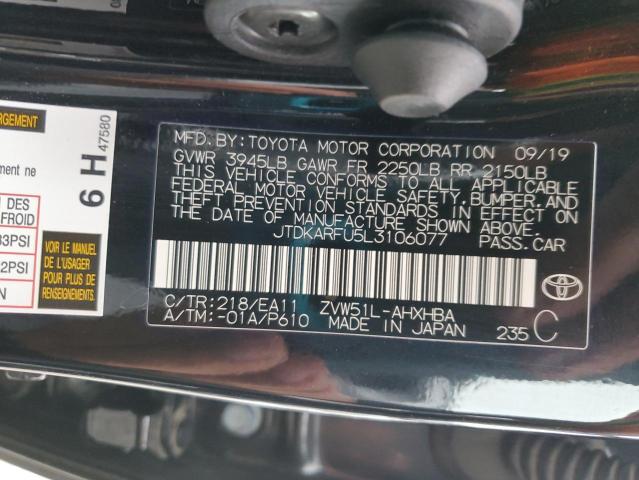 2020 TOYOTA PRIUS L - JTDKARFU5L3106077