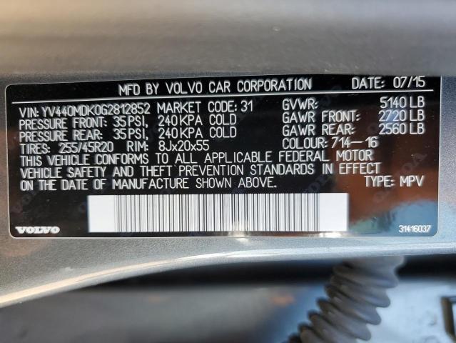 YV440MDK0G2812852 Volvo Xc60 T5 Premier