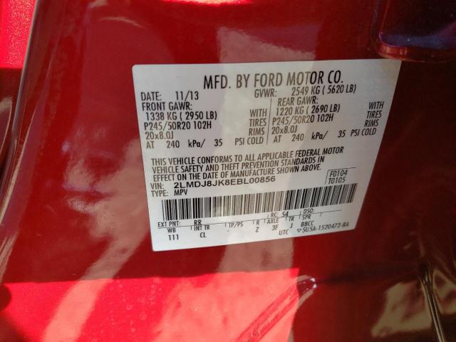 2LMDJ8JK8EBL00856 Lincoln MKX