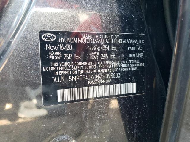 5NPEF4JAXMH093802 Hyundai SONATA SEL