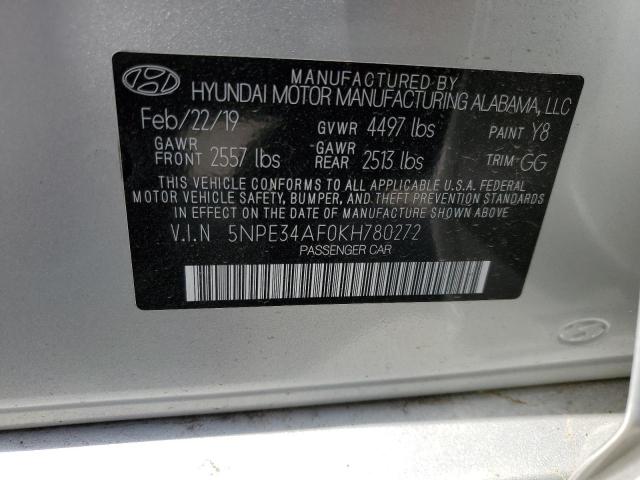 2019 HYUNDAI SONATA LIM - 5NPE34AF0KH780272