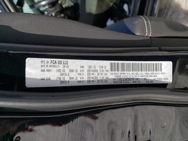 2019 DODGE DURANGO SR - 1C4SDJGJ9KC582778