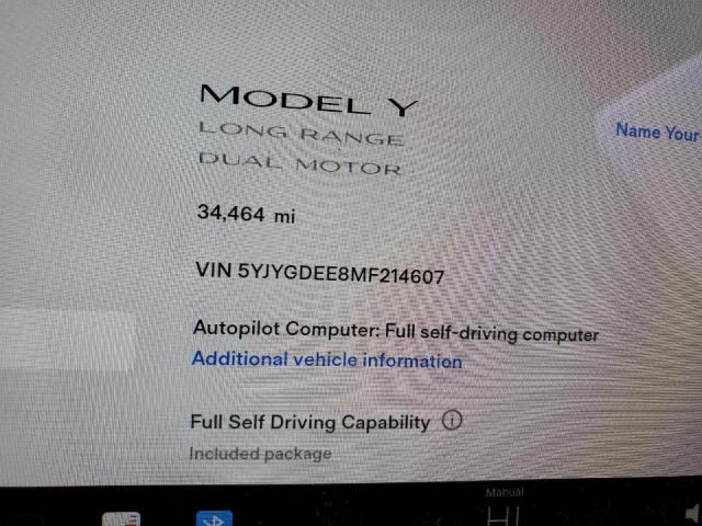 5YJYGDEE8MF214607 Tesla Model Y