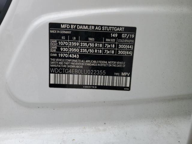 2020 MERCEDES-BENZ GLA 250 - WDCTG4EB0LU022355