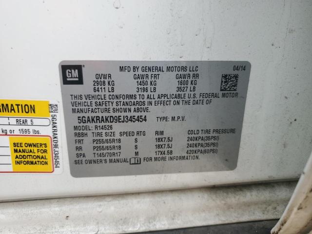 5GAKRAKD9EJ345454 Buick Enclave