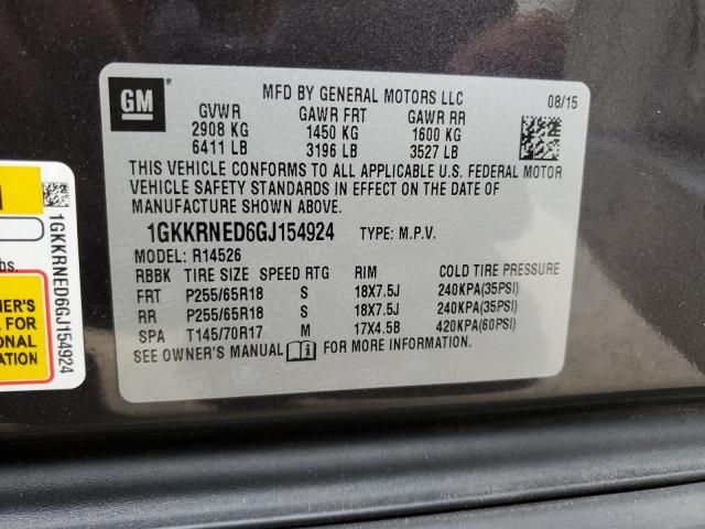 1GKKRNED6GJ154924 GMC ACADIA SLE