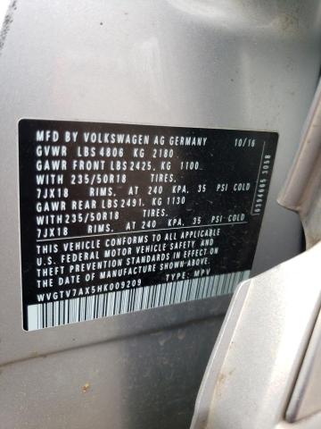 2017 VOLKSWAGEN TIGUAN SPO - WVGTV7AX5HK009209