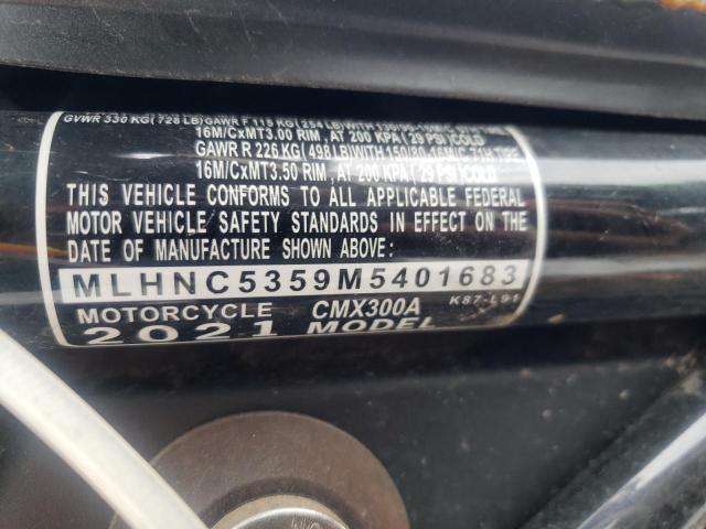 2021 HONDA CMX300 A MLHNC5359M5401683
