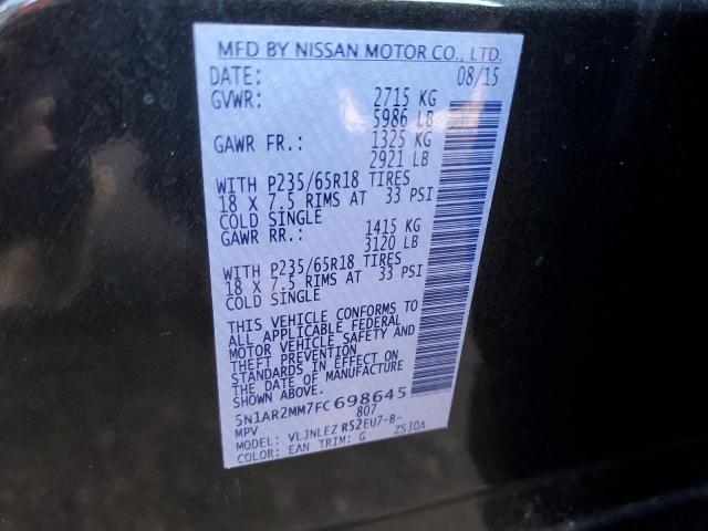5N1AR2MM7FC698645 Nissan Pathfinder S