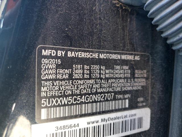 2016 BMW X4 XDRIVE3 - 5UXXW5C54G0N92707