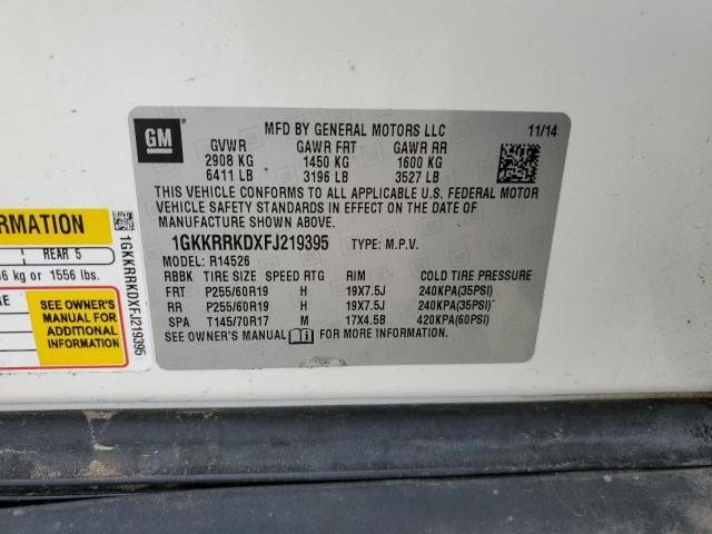 1GKKRRKDXFJ219395 GMC Acadia Slt-1