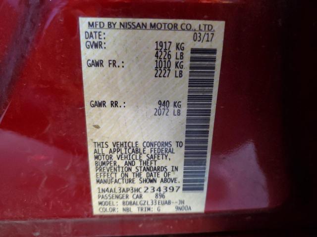 1N4AL3AP3HC234397 Nissan ALTIMA 2.5