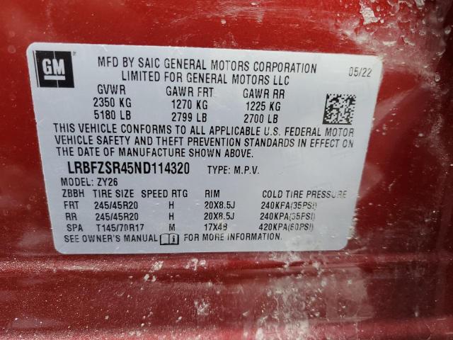 2022 BUICK ENVISION A - LRBFZSR45ND114320