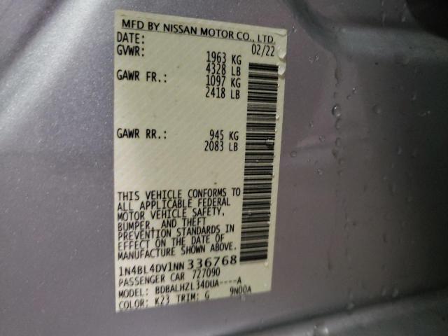 2022 NISSAN ALTIMA SV - 1N4BL4DV1NN336768