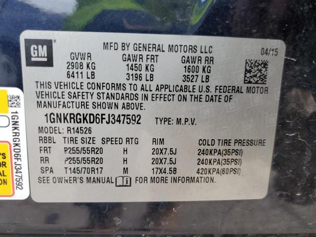1GNKRGKD6FJ347592 Chevrolet Traverse Lt