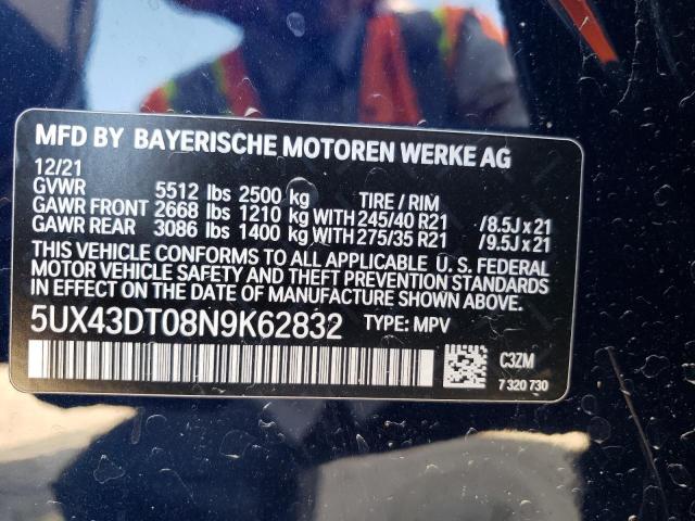 2022 BMW X4 M40I - 5UX43DT08N9K62832