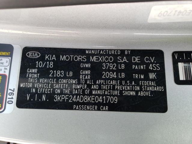 3KPF24AD8KE041709 KIA FORTE FE
