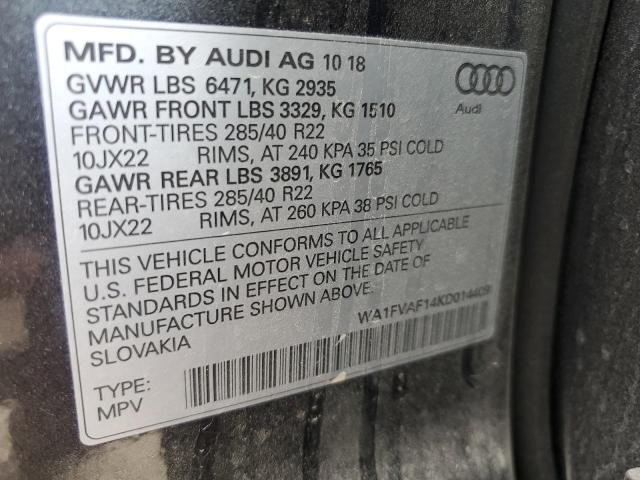 2019 AUDI Q8 PRESTIG - WA1FVAF14KD014409