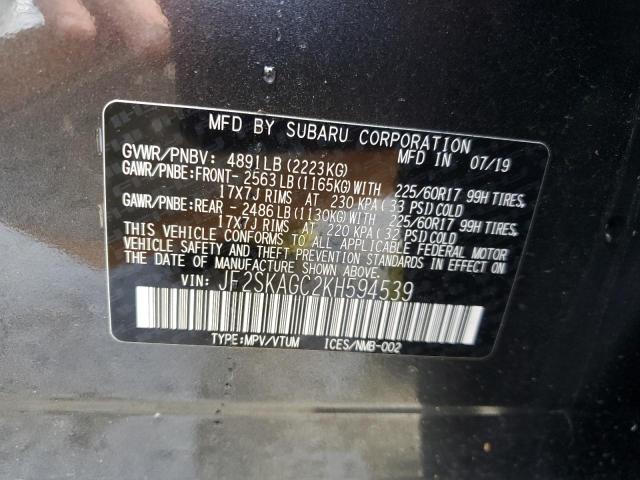 JF2SKAGC2KH594539 Subaru Forester Premium