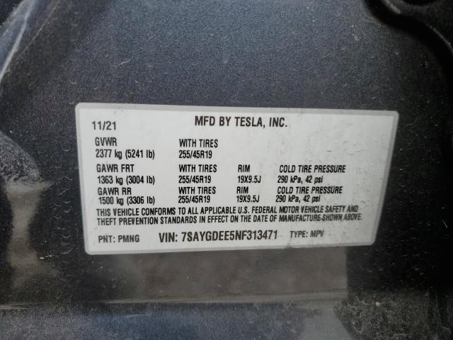 7SAYGDEE5NF313471 Tesla Model Y