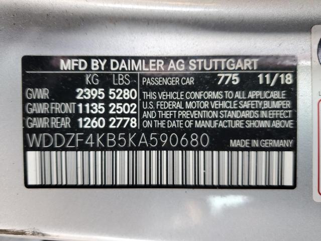 WDDZF4KB5KA590680 Mercedes-Benz E-Class E 300 4MAT 12