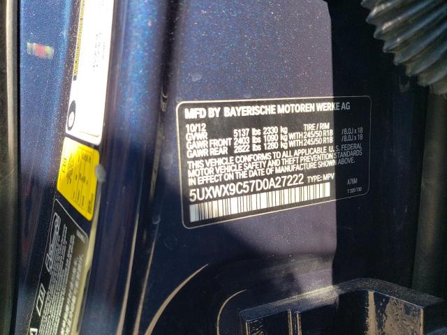 5UXWX9C57D0A27222 BMW X3 Xdrive28i