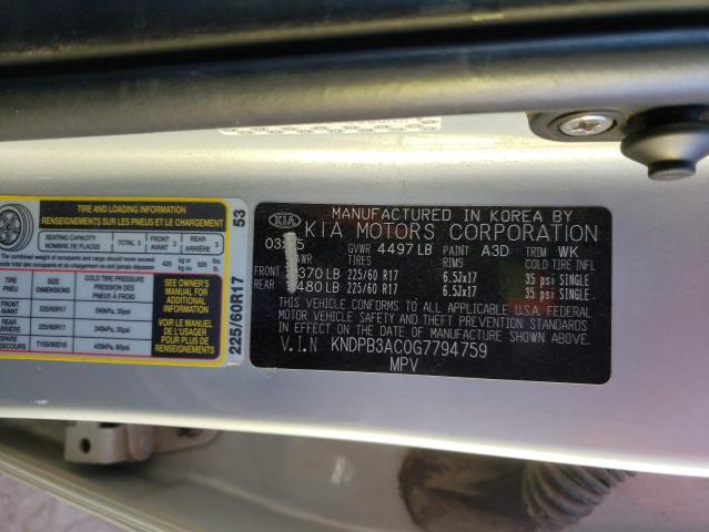KNDPB3AC0G7794759 KIA Sportage Lx