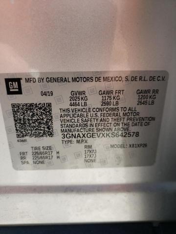 2019 CHEVROLET EQUINOX L - 3GNAXGEVXKS642578