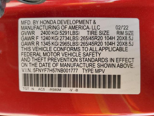 2022 HONDA PASSPORT E - 5FNYF7H57NB001777
