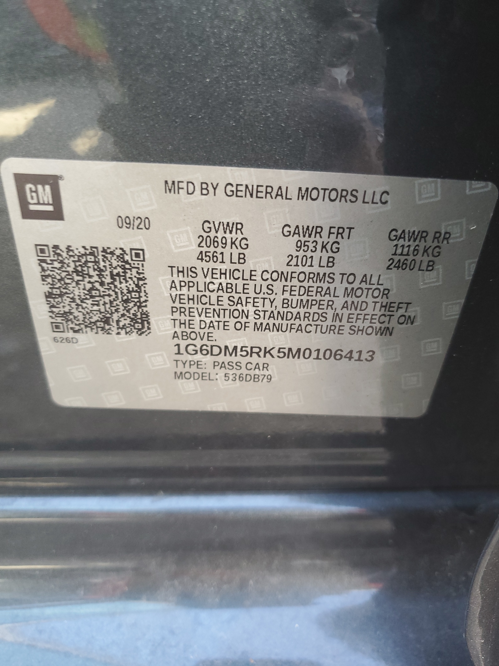 1G6DM5RK5M0106413 2021 Cadillac Ct5 Luxury