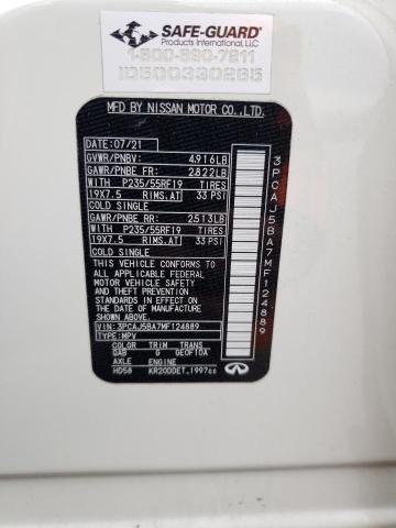 3PCAJ5BA7MF124889 Infiniti Qx50 Luxe