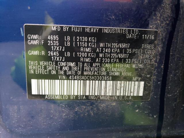 4S4BSADC5H3303858 Subaru Outback 2.5i Premium