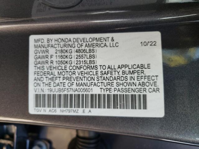 2022 ACURA TLX TECH A - 19UUB5F57NA005601
