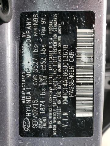 KMHCT4AE8GU013678 Hyundai ACCENT SE