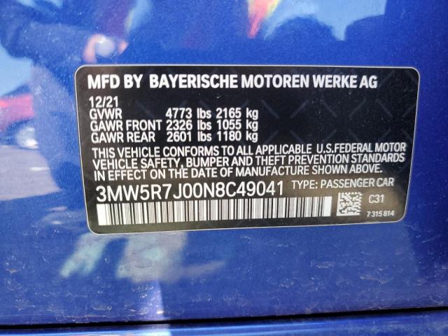 2022 BMW 330XI - 3MW5R7J00N8C49041