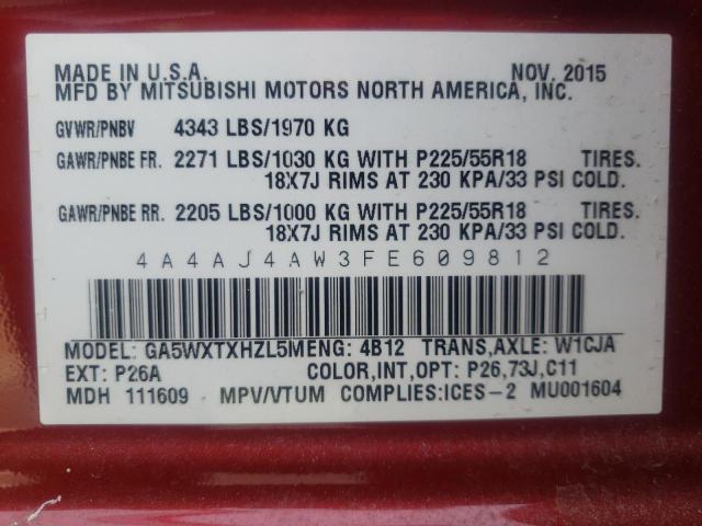 2015 MITSUBISHI RVR GT - 4A4AJ4AW3FE609812
