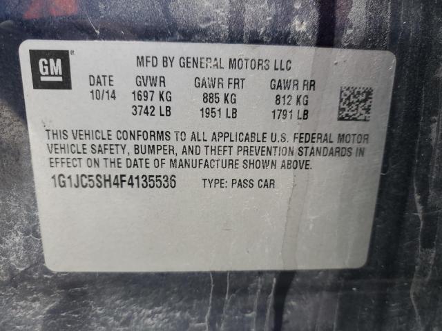 2015 CHEVROLET SONIC LT - 1G1JC5SH4F4135536