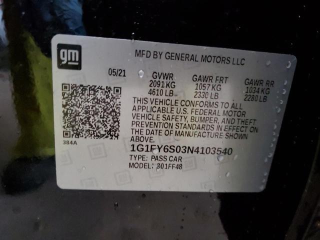 2022 CHEVROLET BOLT EUV L - 1G1FY6S03N4103540