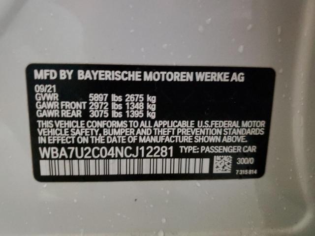 WBA7U2C04NCJ12281 BMW 750 Xi