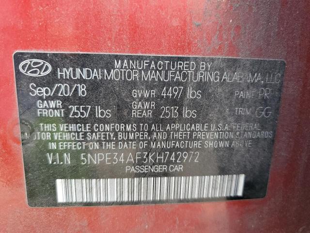 2019 HYUNDAI SONATA LIM - 5NPE34AF3KH742972