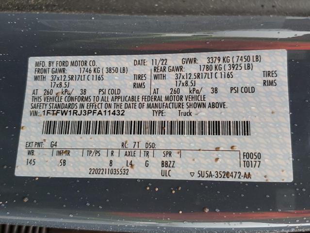 1FTFW1RJ3PFA11432 Ford F150 Raptor