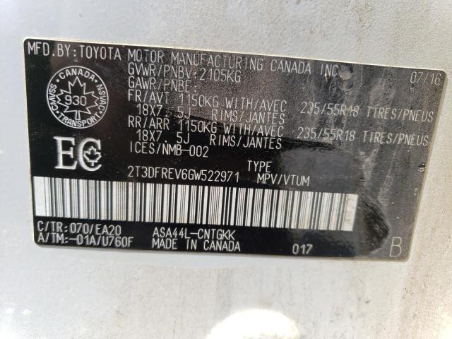 2016 TOYOTA RAV4 LIMIT - 2T3DFREV6GW522971