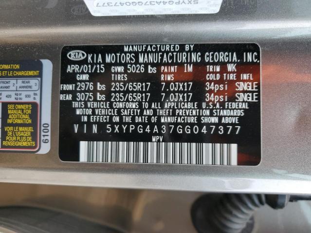 5XYPG4A37GG047377 KIA SORENTO LX
